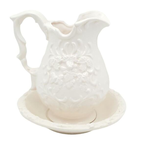 6" Vintage Inarco Japan Small Pitcher and Saucer E-4094 Cream Color - Picture 2 of 14